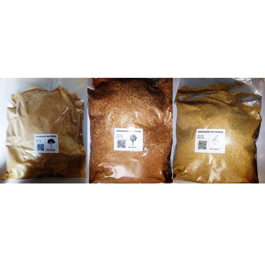 Kit 3kg Serragem Frutífera De Macieira Laranjeira Goiabeira Pó Para Defumar E Aromatizar Alimentos