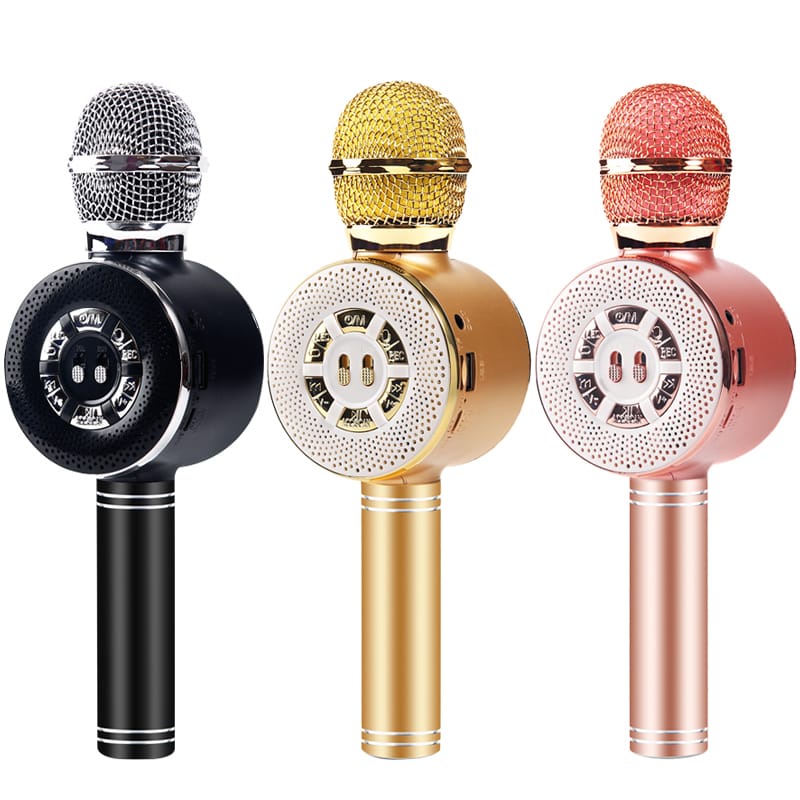 Microfone Karaokê sem fio Bluetooth com caixa de som bluetooth Fm Usb WS-669 Marca XTRAD