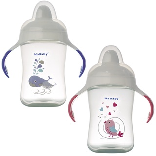 Copo de Bebê Treinamento Com Bico Rigido e Alças 300ml +6 Meses Kababy