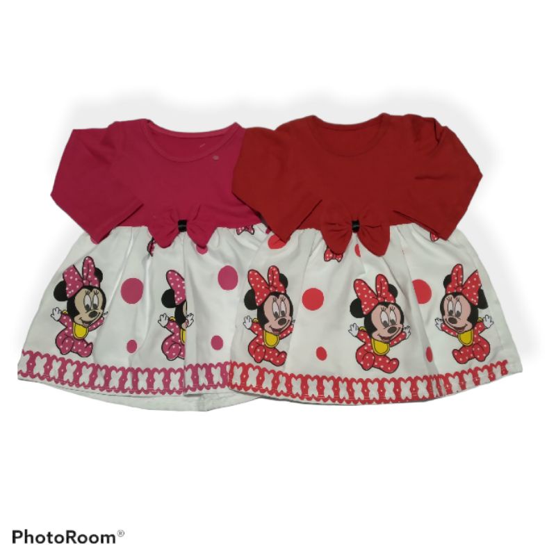 Vestido Infantil bebê mesversário de personagens Minie mônica magali