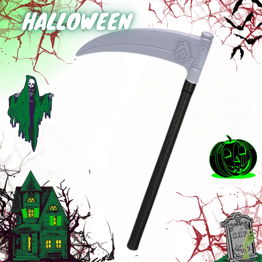 01 Foice Brinquedo Enfeitar Acessório Fantasia Halloween Terror