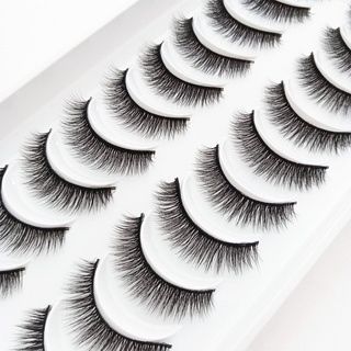 10 Pares Cílios Postiços Super Efeito Natural Voluminous , Emosados , Luz E Confortável