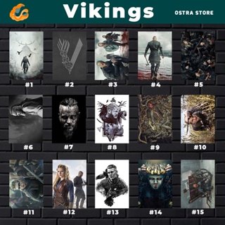 Vikings 01 a 15 - Placa MDF & Quadro com Moldura - Quadro parede & decoração - Ragnar Lothbrok em Oferta na Shopee