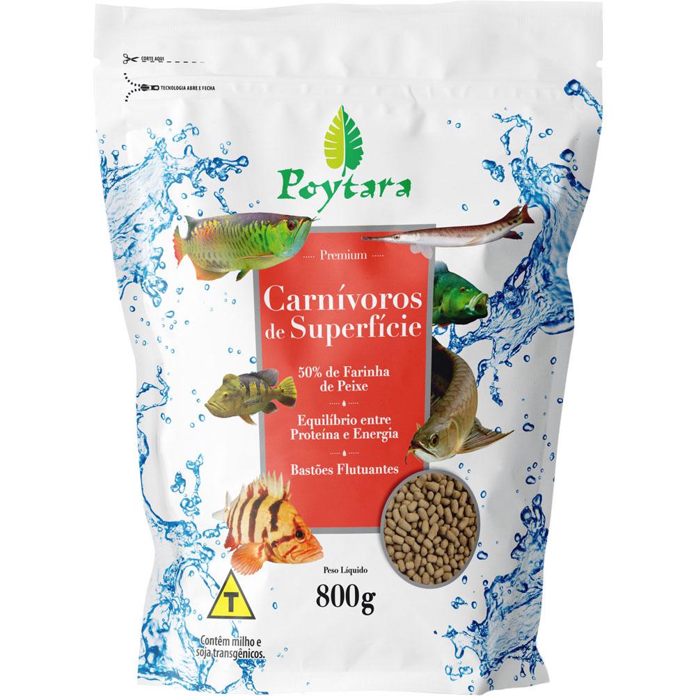 Ração Poytara Carnivoros de Superficie 800g Bag