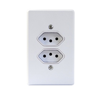 Tomada Dupla 3 Pólos 10a Linha Gelo Radial em Oferta na Shopee