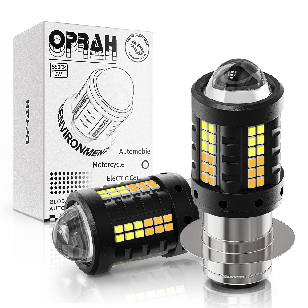 1PC Super Brilhante T19 P15D Farol LED De Motocicleta H4 H6 2016 BA20D Lâmpadas 6500K Luz Amarela Branca Bicolor DC12V-60V 8000LM