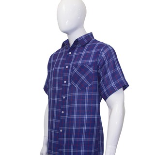 Camisa Social Manga Curta Para Serviço Trabalho Xadrez Fit