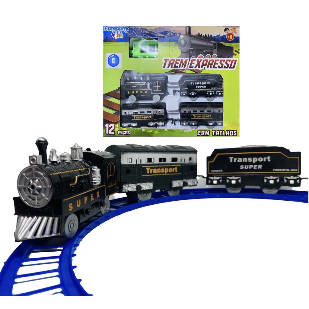 Trem Brinquedo Locomotiva Trenzinho Infantil Elétrico Vagão