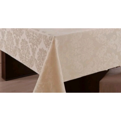 Toalha de mesa retangular para sala de jantar 6 lugares palha/marfim