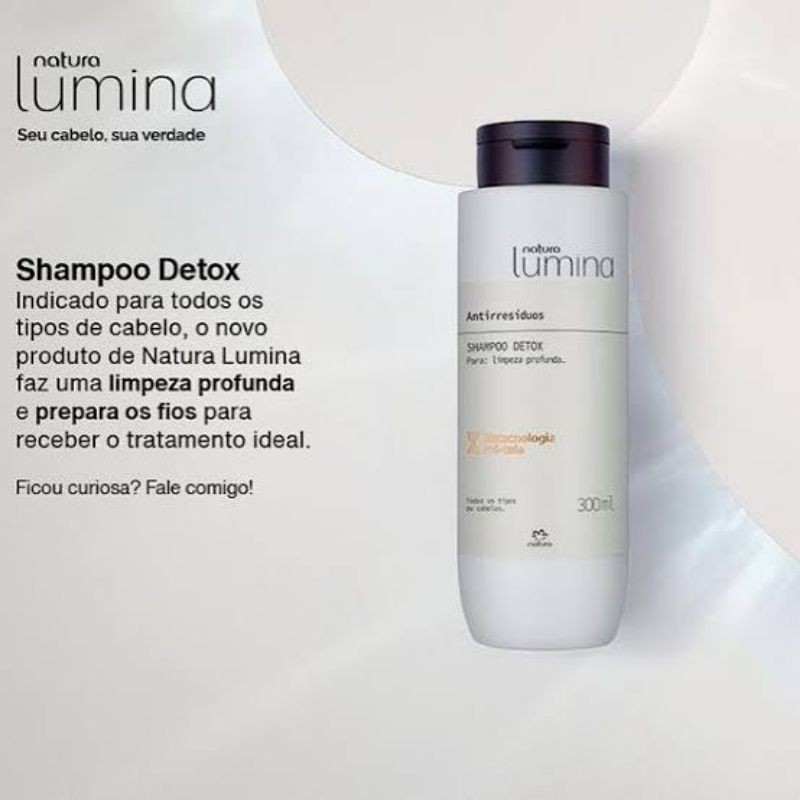 Shampoo Detox Antiresíduos Limpeza Profunda Natura Lumina 300ml | BeeCost