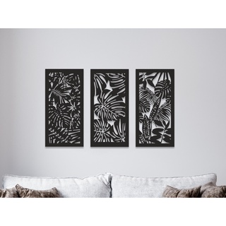 Kit 3 Quadro Natureza Decorativo Escultura De Parede Quarto