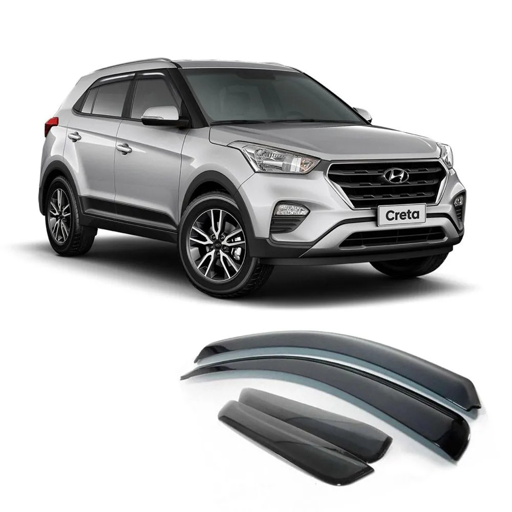 Calha De Chuva Hyundai Creta 2017 2018 2019 2020 2021 Acrílico