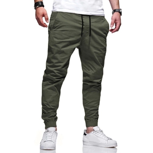 Calça Jogger Camuflada Verde Militar com punho na barra de