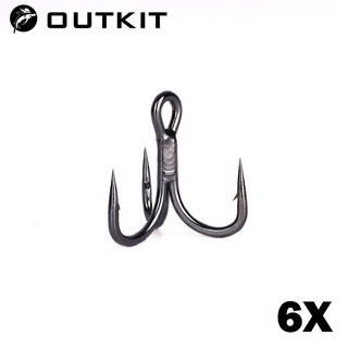 10 Pcs 6x Forte Super Sharp Rodada Treble Hook Antiraust Aço Carbono De Alta 2 4 6 8 # Ganchos Agudos Mar Equipamento