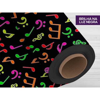 TNT Estampado Mewi Nota Musical Neon - 5 m x 1,40 m de largura 40 g – Brilha no Escuro - 6071 em Oferta na Shopee