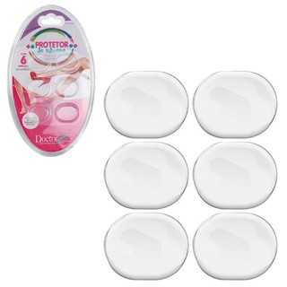 6Pç Protetor De Silicone Gel Ortopédico Para os Pés Calos Joanetes e Saltos Transparente