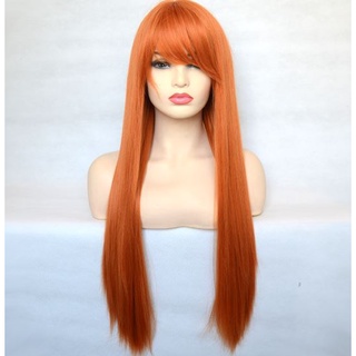Peruca Ruiva com Franja Organica 70cm Linda uso Diario p/Pranchar