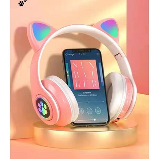 Fone Orelha De Gato Gatinho Cat 5.0 Bluetooth Ear Com Led Rgb Headphone Original B39