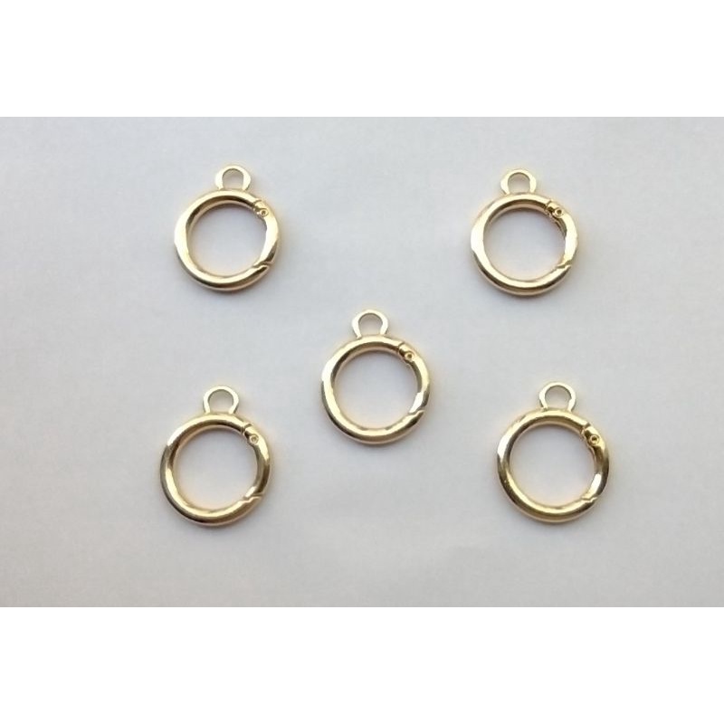 mosquetão argola articulada para bolsa - chaveiro - dourada - 27mm 5 peças