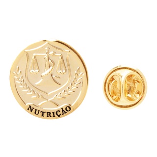 Broche Nutrição Nutricionista Folheado A Ouro 18k