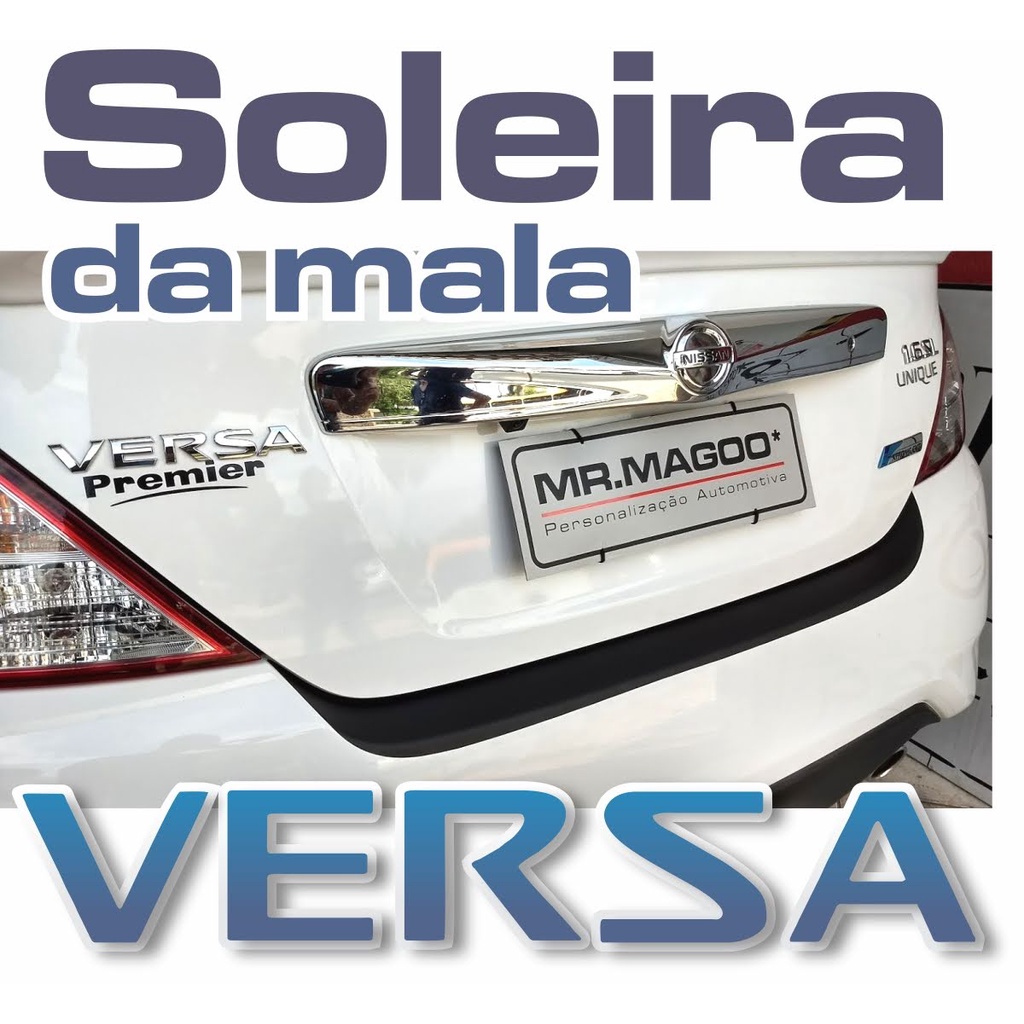 Soleira da Mala NISSAN VERSA 2012 2013 2014 2015 2016 2017 2018 2019 2020 Adesivo Preto Fosco Acessórios para Carro