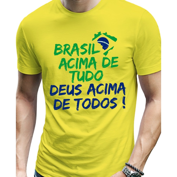 film Foundation Street address Camiseta Brasil Acima De Tudo Deus Acima De Todos | Shopee Brasil