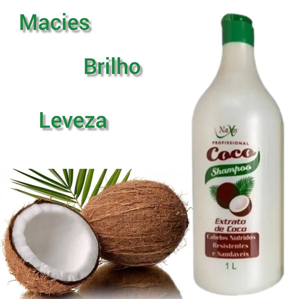 Shampoo de coco profissional 1 litro naxos