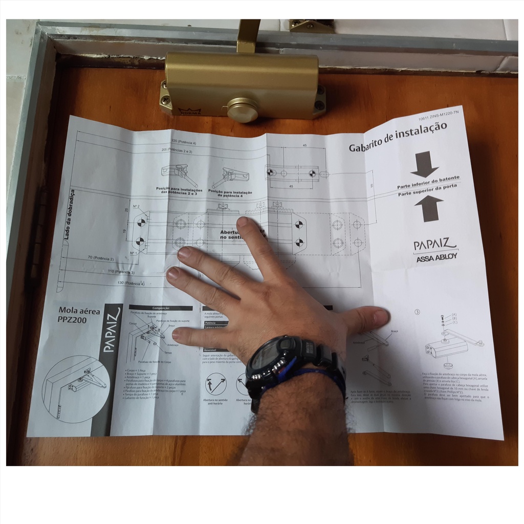 Compre Agora Manual / Gabarito de papel original para instalação de mola aérea Papaiz e Dorma