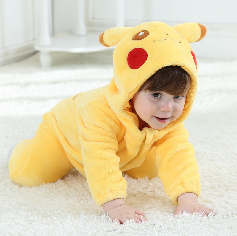 Pokemon Pikachu Kawaii Bebê Dos Desenhos Animados Com Capuz Macacões  Flanela Quente Pijamas Onesie Geral Cosplay Traje Do Bebê Recém-nascido  Roupas - Derivados De Animação / Produtos Periféricos - AliExpress