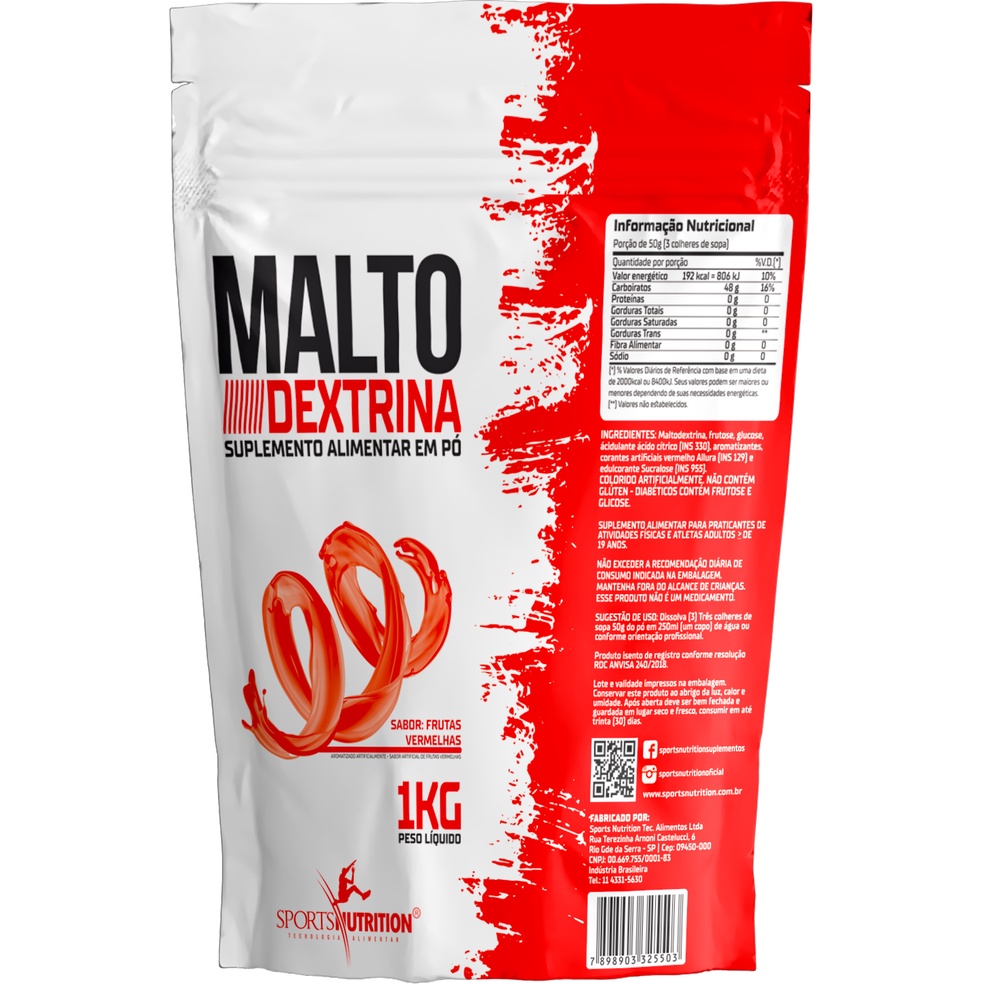 Maltodextrina Premium a Melhor - Aumento do Desempenho Físico - Sports Nutrition - 1kg