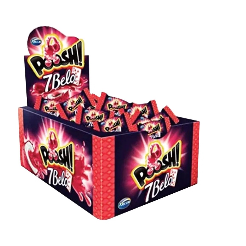 Chiclete Poosh 7belo Framboesa Arcor Caixa C/200gr.