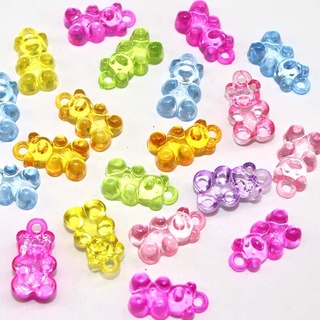 20 Pcs Acrílico Charme DIY Colar Pulseira Cor Da Mistura De Animais Pingente Transparente Acessório Jóias DIY