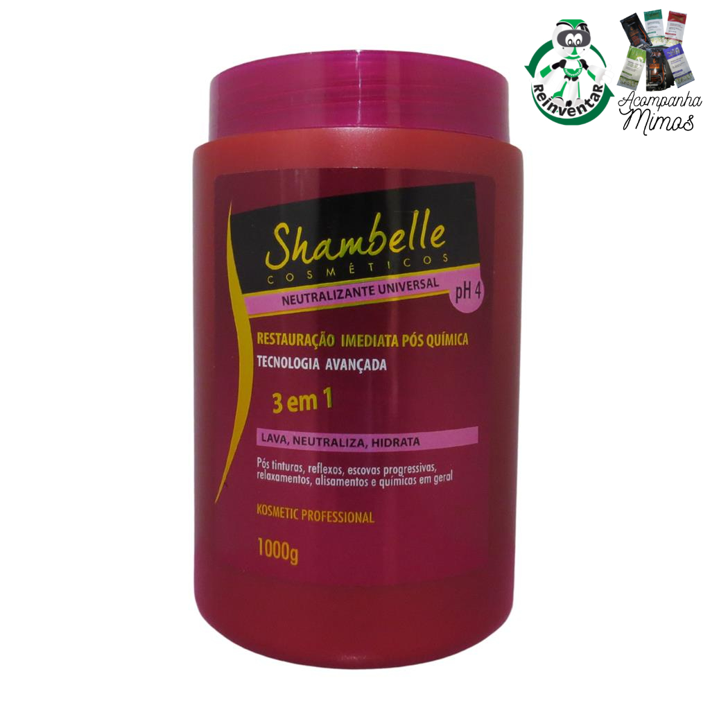 Neutralizante Universal 3 em1 Shambelle 1Kg Restauração Imediata Neutraliza, Lava e Hidrata