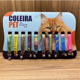Coleira Elástica Com Guizo Para Gatos C/10 Unidade CARTELA.