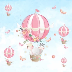 Papel de Parede Autocolante Personalizado Passeio de Balão