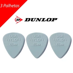 Kit com 3 Dunlop Palheta Nylon Cinza Claro 0.60 Mm 1980