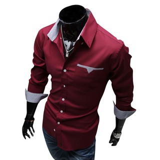 camisa social masculina marsala