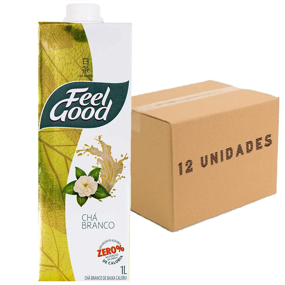 Kit c/ 12und Chá Branco Laranja com Gengibre FEEL GOOD 1 Litro