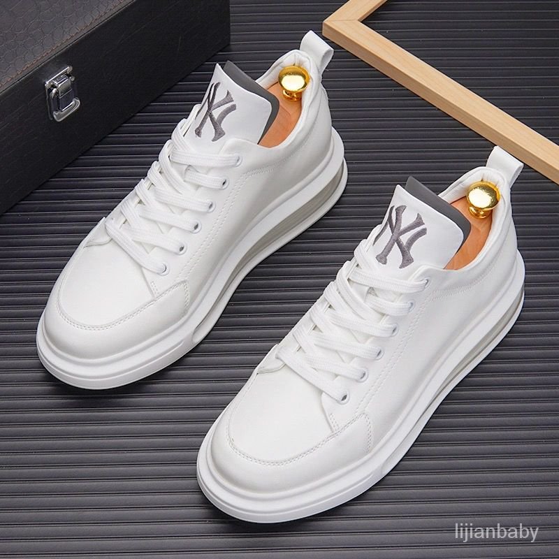 McQueen Sapatos Brancos Altura Masculina 2022 Almofada De Ar Espessa Tênis De Sola Grossa Versão Coreana Estudantes Lazer Esportes Tendência Tudo-Ma