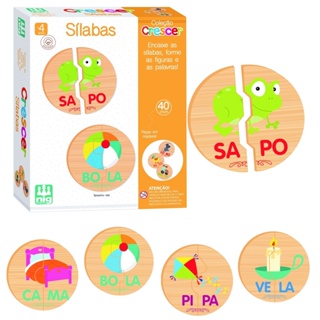 Encaixe Silabas Em Madeira Colecao Crescer Educativo Pedagogicos - Nig Brinquedos em Oferta na Shopee