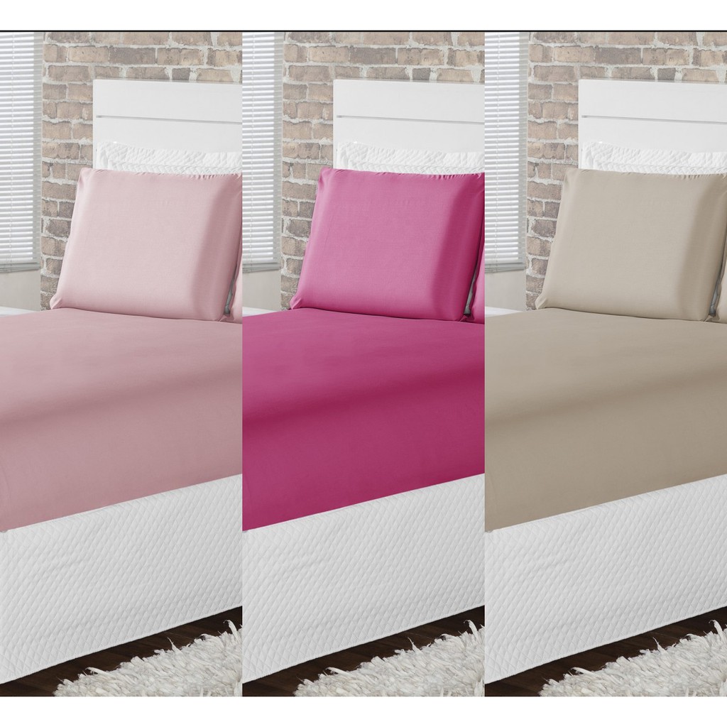 Kit 3 Jogos de Cama Lençol Solteiro com Elástico + 3 Fronhas