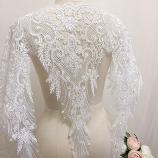 1 Metro Tecido De Renda Bordado Applique Flor Guarnição Do Laço Sew Remendo Colarinho Vestido De Casamento Noiva DIY Para