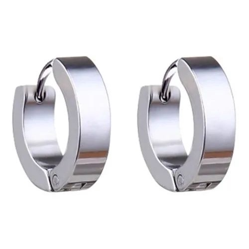 Kit 3 par de Brincos Masculino  Argola - Preto Prata e Dourado