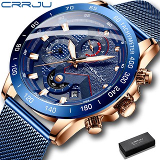 CRRJU Relógio de Pulso Analógico Luminoso Relógio de Quartzo à Prova d’Água com Calendário Masculino/Esportivo 2280 em Oferta na Shopee