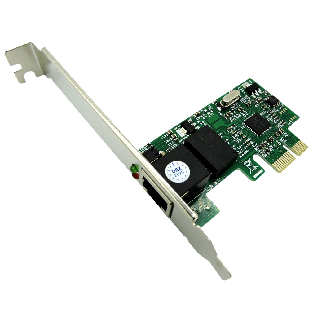 Placa De Rede Pci-e Express 10/100/1000 Ethernet 2 Espelhos Low Profile ...
