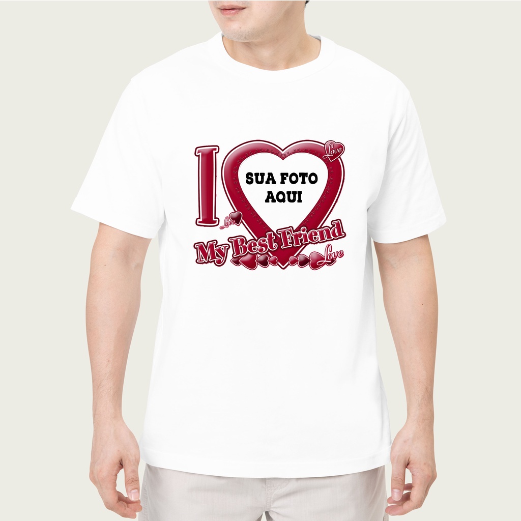 Camisa Coração I LOVE MY BEST FRIEND - AMO MEU MELHOR AMIGO / AMO MINHA MELHOR AMIGA | Shopee Brasil