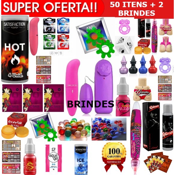 Kit Sexshop 50 Produtos 2 Brindes Eroticos Atacado Escorrega O Preço 7729