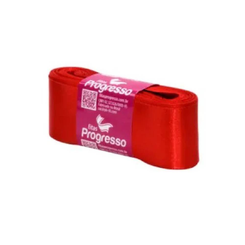 Fita Cetim Progresso 38mm nº9 10m 1354 Vermelho Tomate - 1un - Stationery