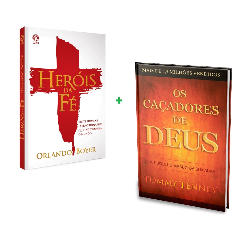 Coleção 2 livros Heróis da Fé + Caçadores de Deus em Oferta na Shopee