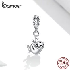 Bamoer Pingente Prata Real 925 De Formato De Sloth Para Bracelete Jóias Diy Scx124